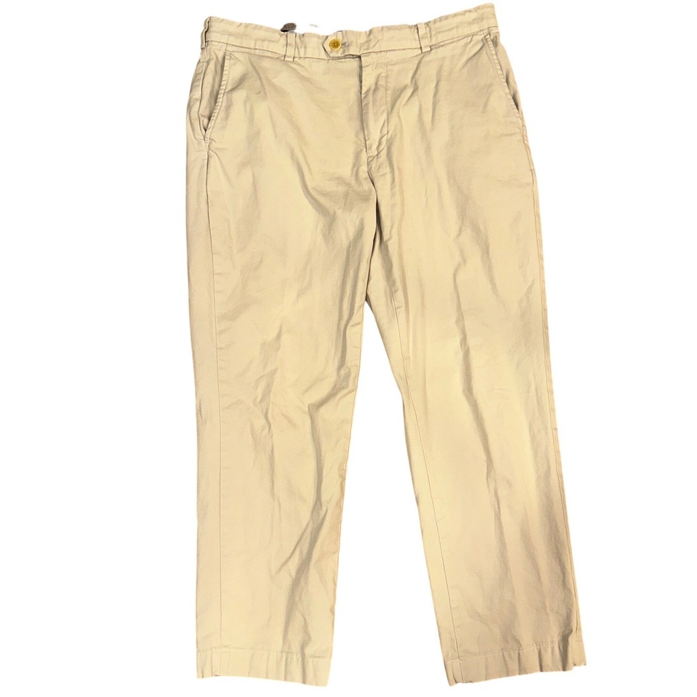 Brooks Brothers Clark Fit‎ Supima Cotton Stretch Chinos Khaki Tan Mens 34x27